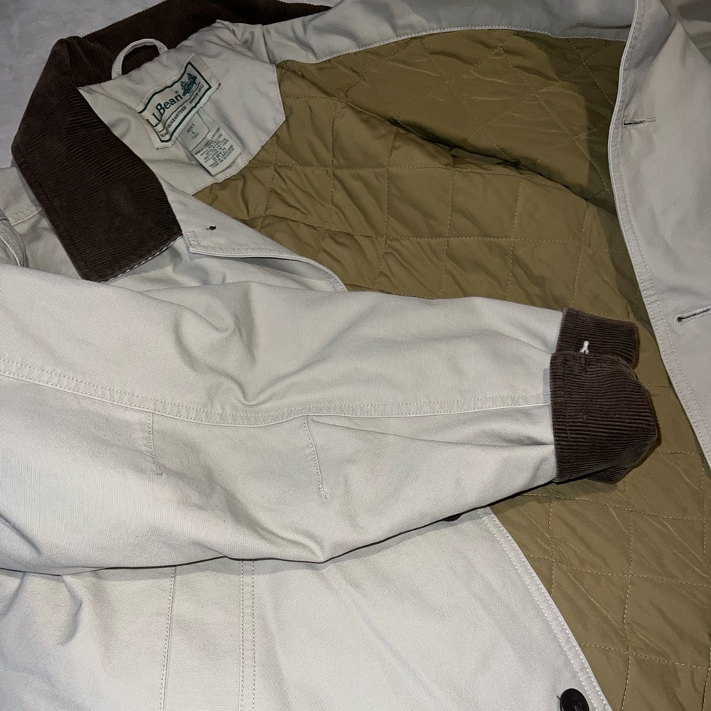 LL Bean Quilted/Padded Long Coat